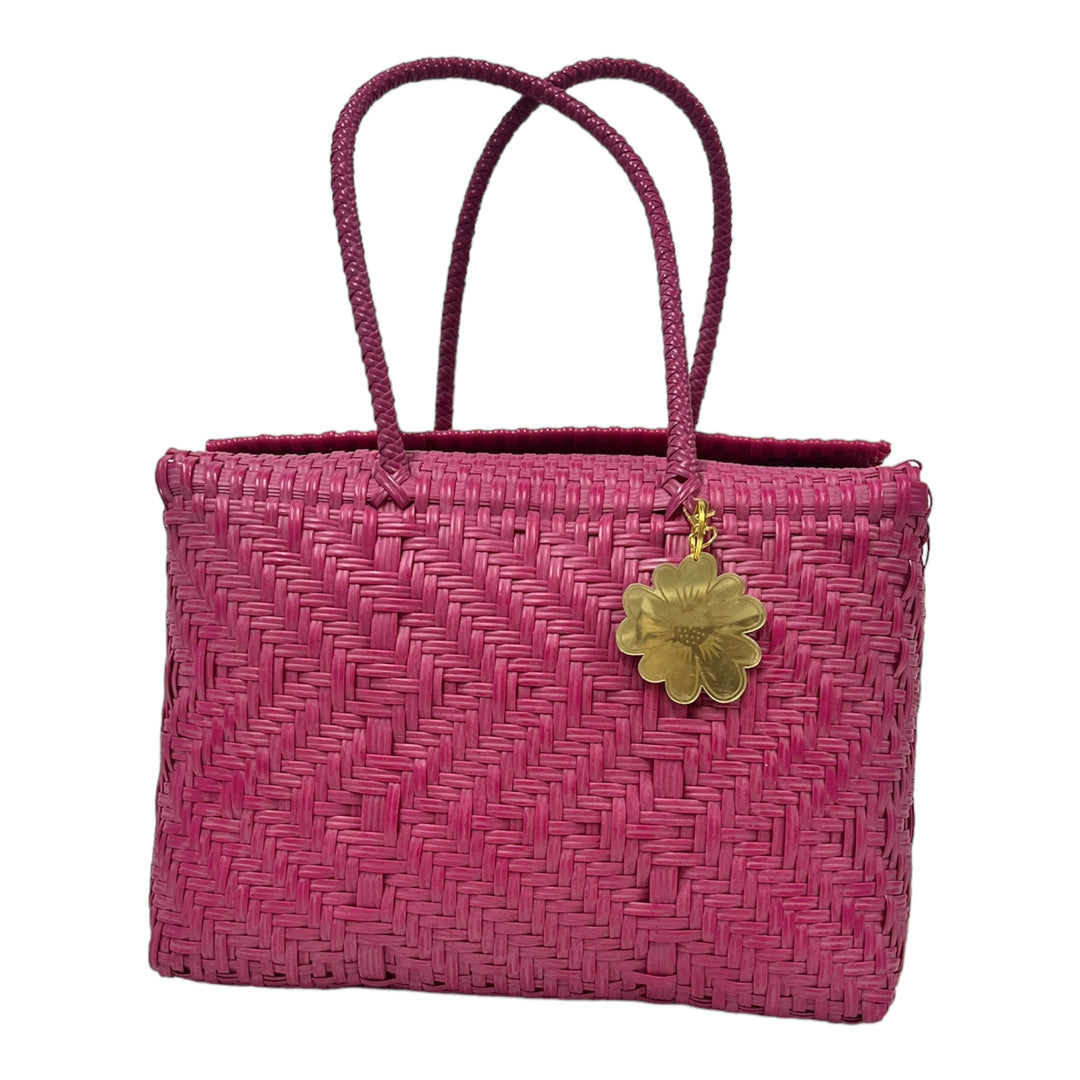 Fuschia Large Basket | Handwoven Recycled Bag | Be Praia
