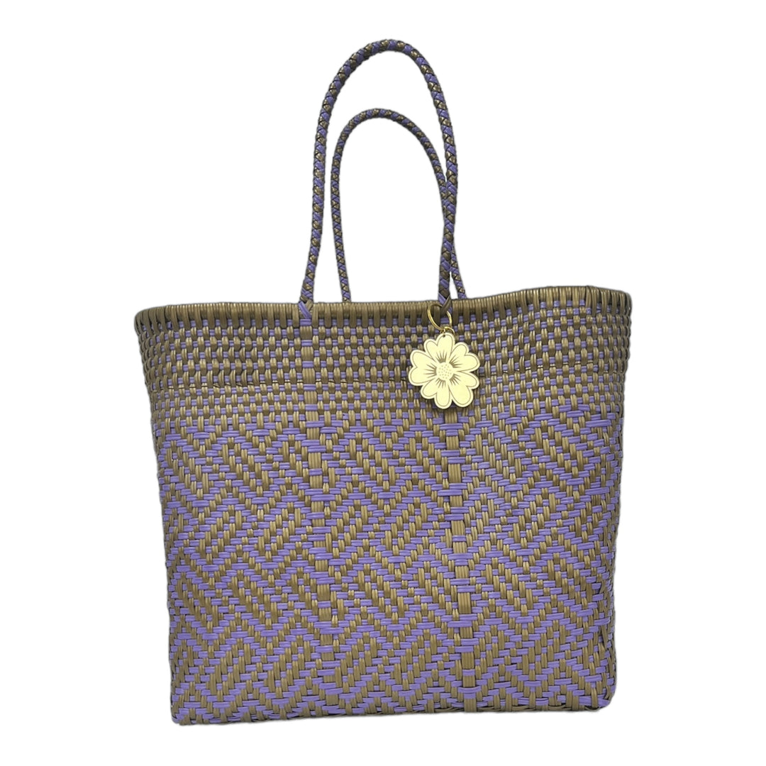 Gold & Lila details Large Tote | Handwoven Recycled Bag | Be Praia