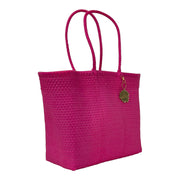 Fushia Medium Tote | Handwoven Recycled Bags | Be Praia