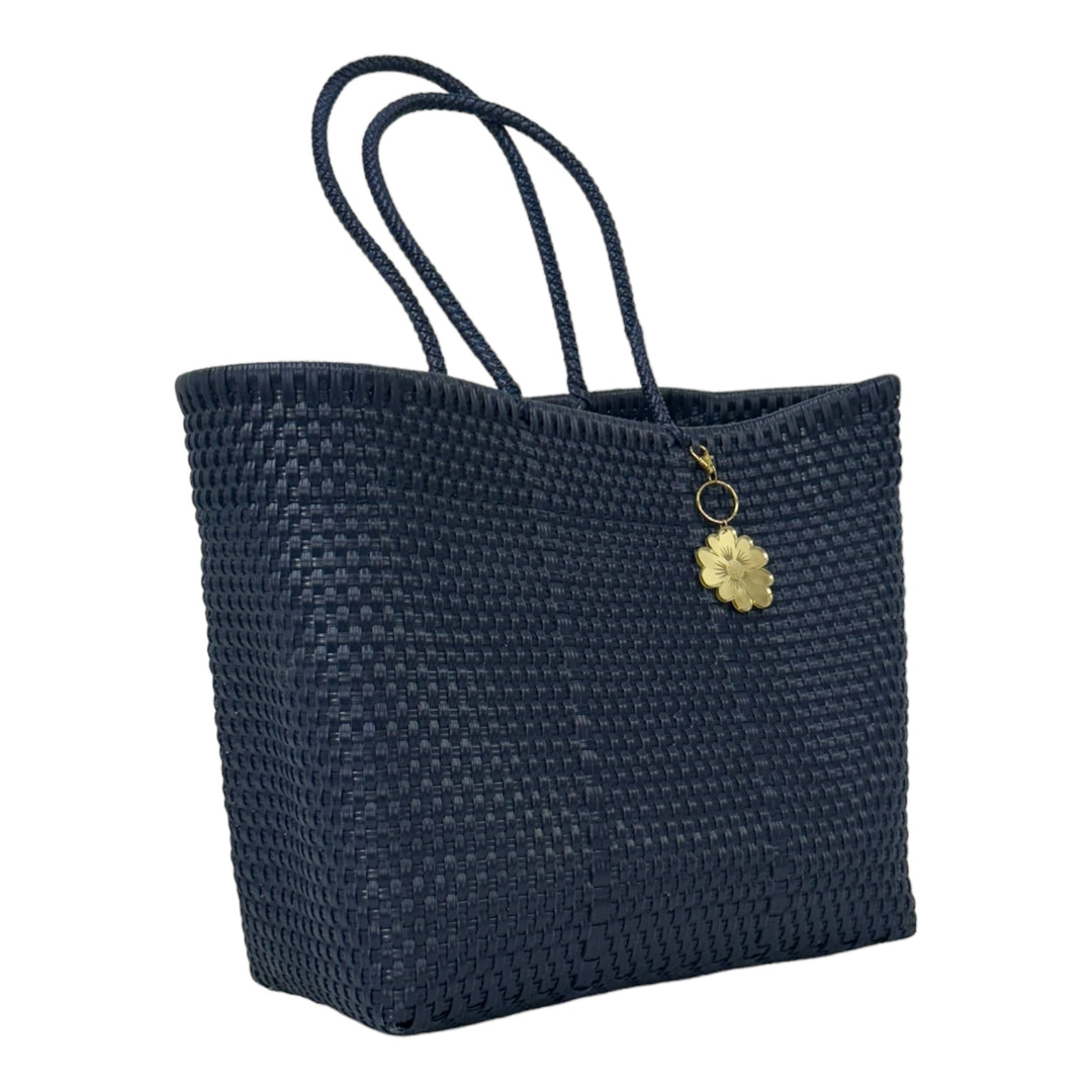 Navy Medium Tote | Handwoven Recycled Bags | Be Praia