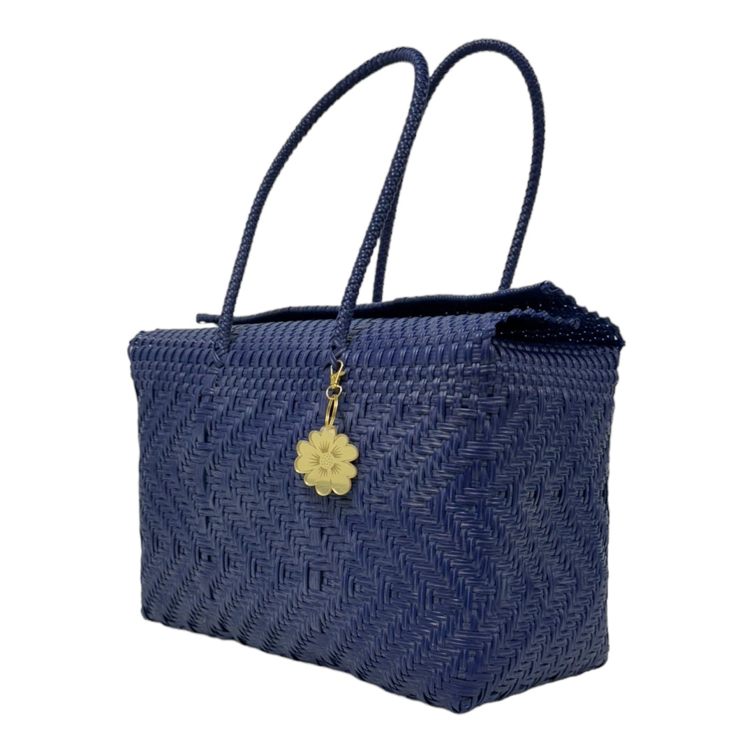 Navy XL Basket | Handwoven Recycled Bag | Be Praia