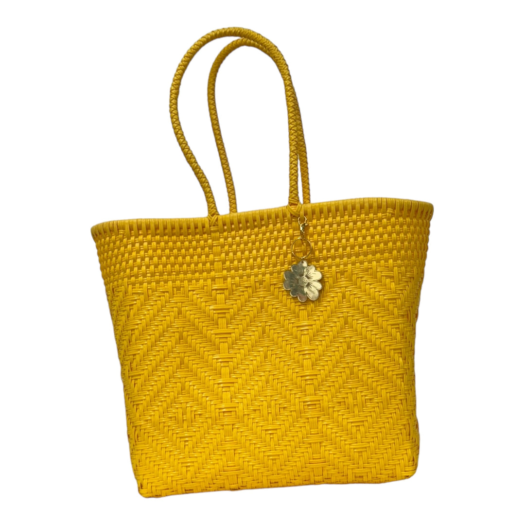 Yellow Medium Tote | Handwoven Recycled Bags | Be Praia