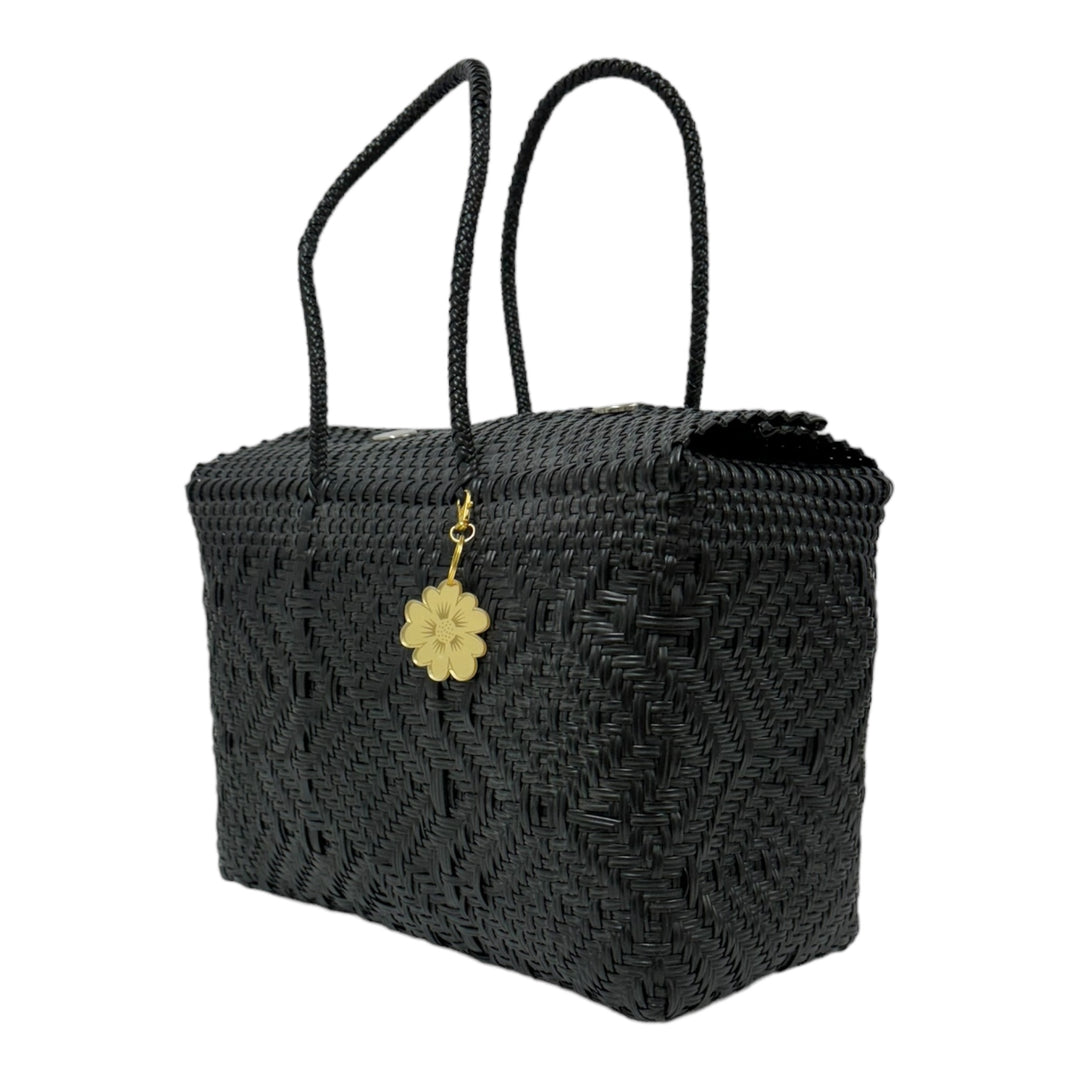 Black XL Basket | Handwoven Recycled Bag | Be Praia