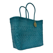 Turquoise Large Tote | Handwoven Recycled Bag | Be Praia
