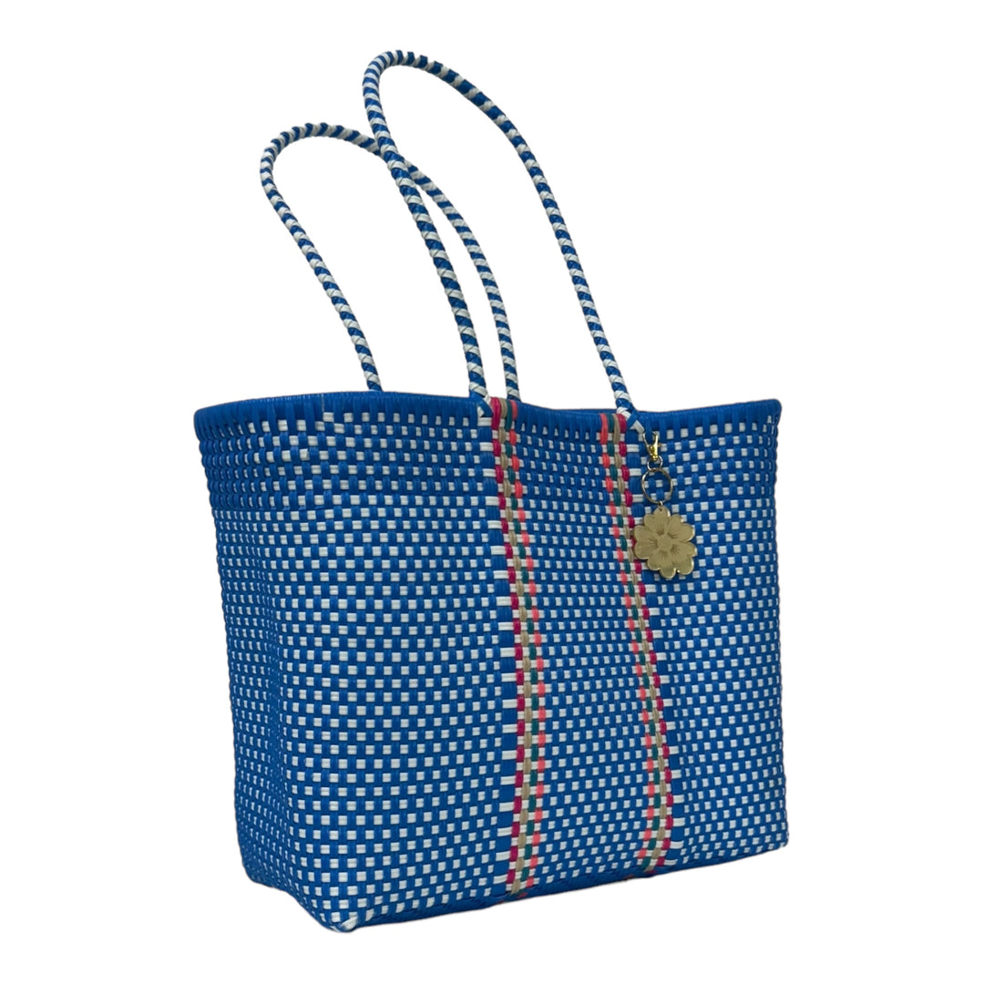 Blue Malibu Medium Tote | Handwoven Recycled Bags | Be Praia