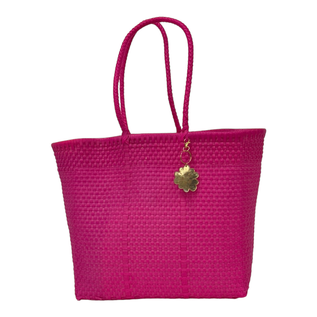 Fushia Medium Tote | Handwoven Recycled Bags | Be Praia