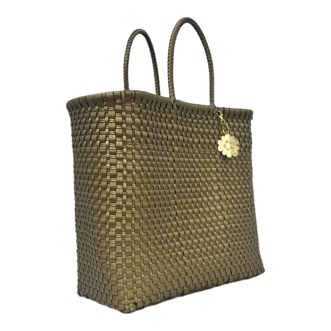 Gold Bold Large Tote | Handwoven Recycled Bag | Be Praia