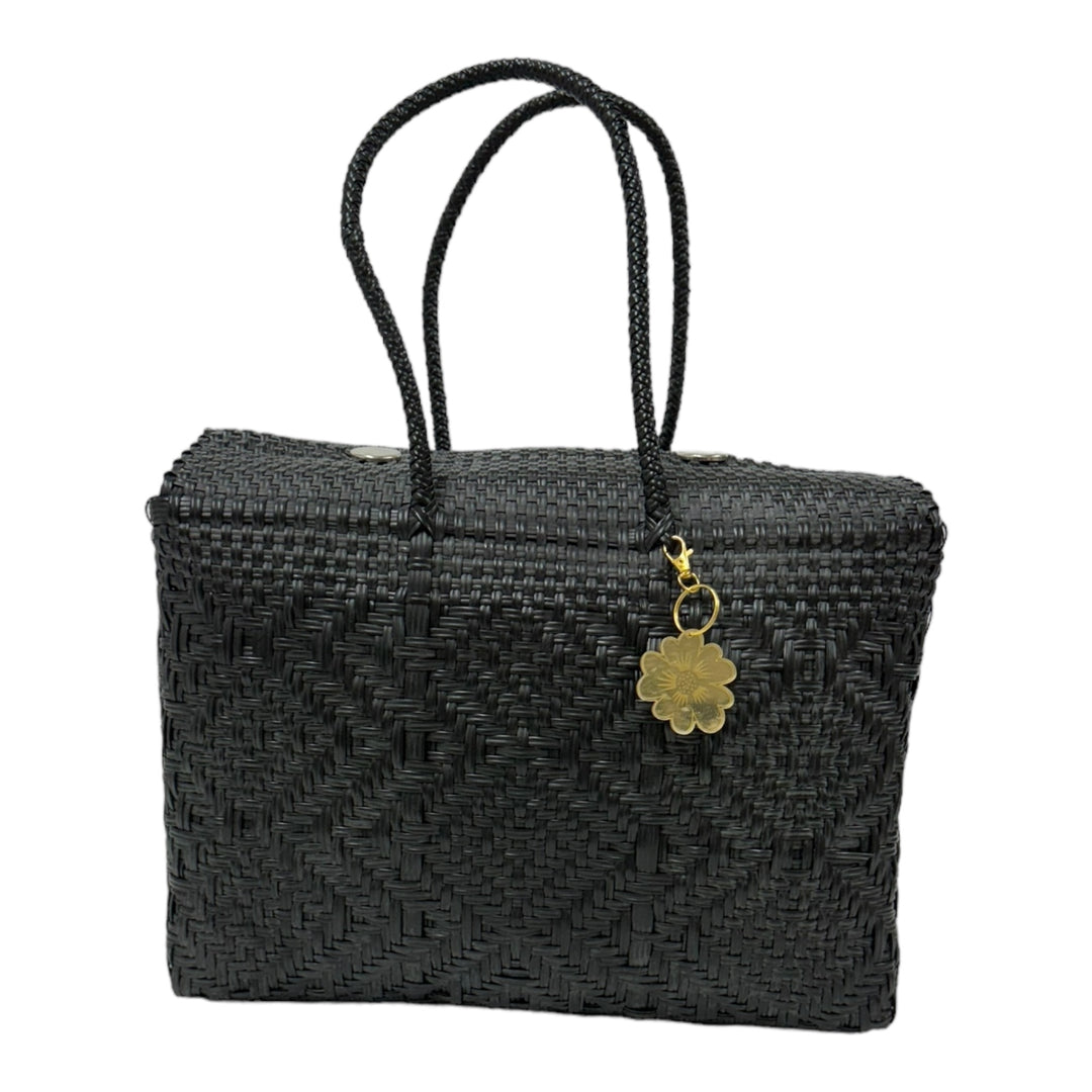 Black XL Basket | Handwoven Recycled Bag | Be Praia