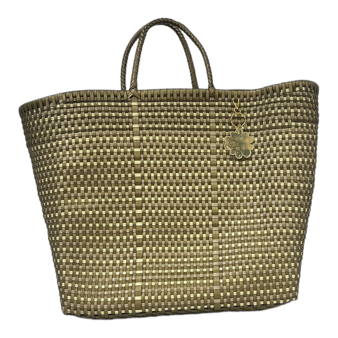 Gold, Cream & Beige Large Tote | Handwoven Recycled Bag | Be Praia