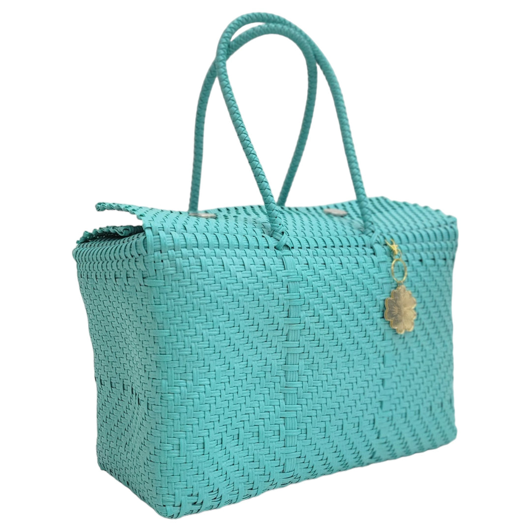 Mint XL Basket | Handwoven Recycled Bag | Be Praia