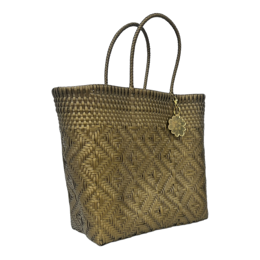 Gold Diamond Large Tote | Handwoven Recycled Bag | Be Praia