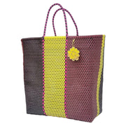 Brown, Wine, Yellow & Fushia Mega Tote | Handwoven bags | Be Praia