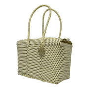 Cream & Gold XL Basket | Handwoven Recycled Bag | Be Praia