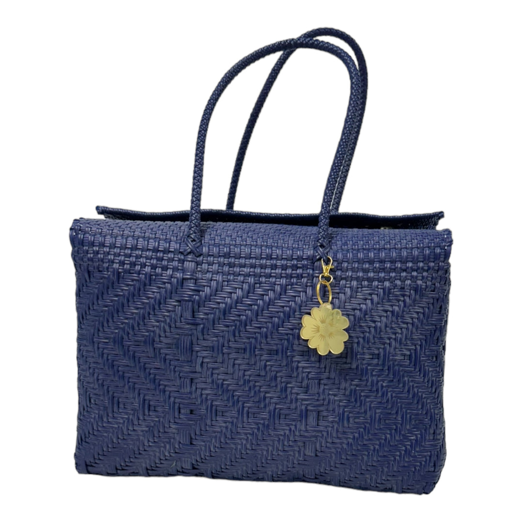 Navy XL Basket | Handwoven Recycled Bag | Be Praia