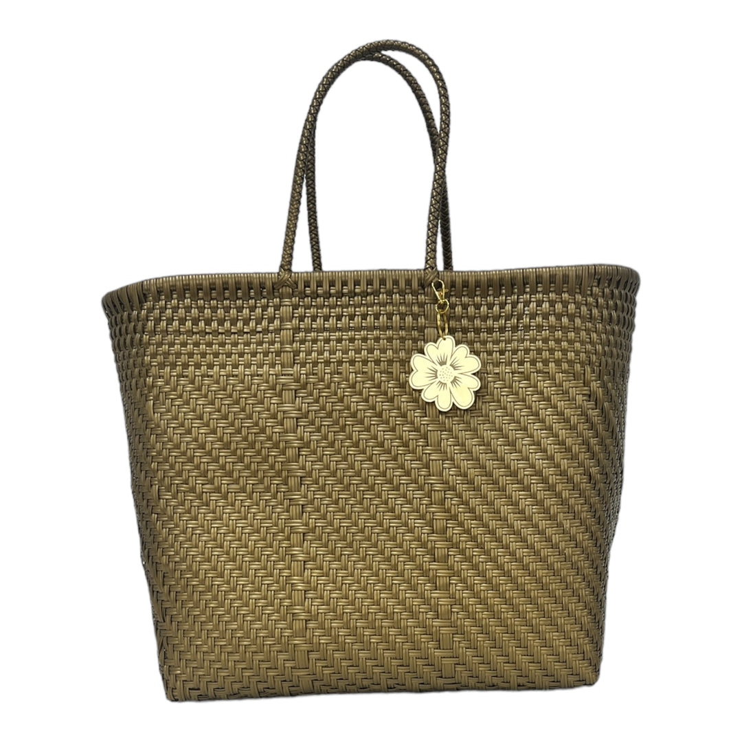 Gold Large Tote | Handwoven Recycled Bag | Be Praia