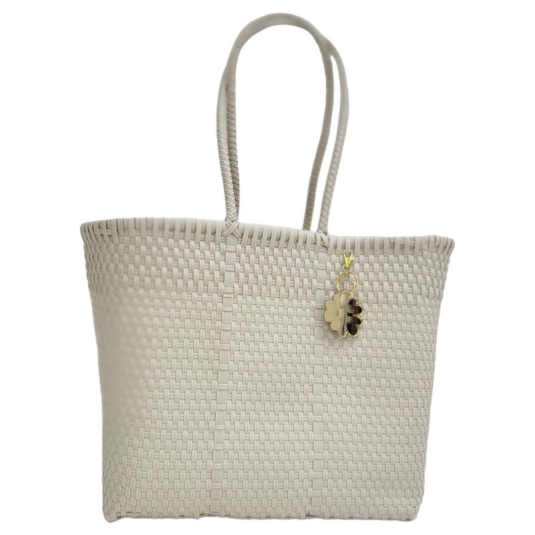 Bone White Medium Tote | Handwoven Recycled Bags | Be Praia