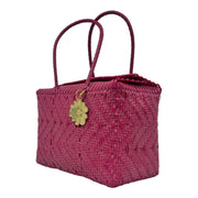 Fuschia Large Basket | Handwoven Recycled Bag | Be Praia