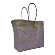 Gold & Lila details Large Tote | Handwoven Recycled Bag | Be Praia