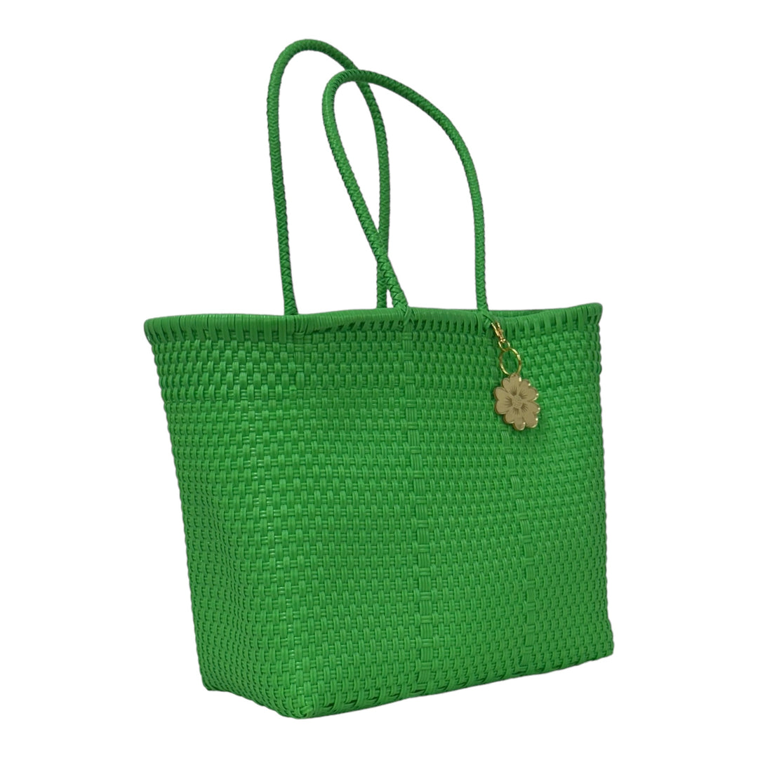 Green Yunque Medium Tote | Handwoven Recycled Bags | Be Praia