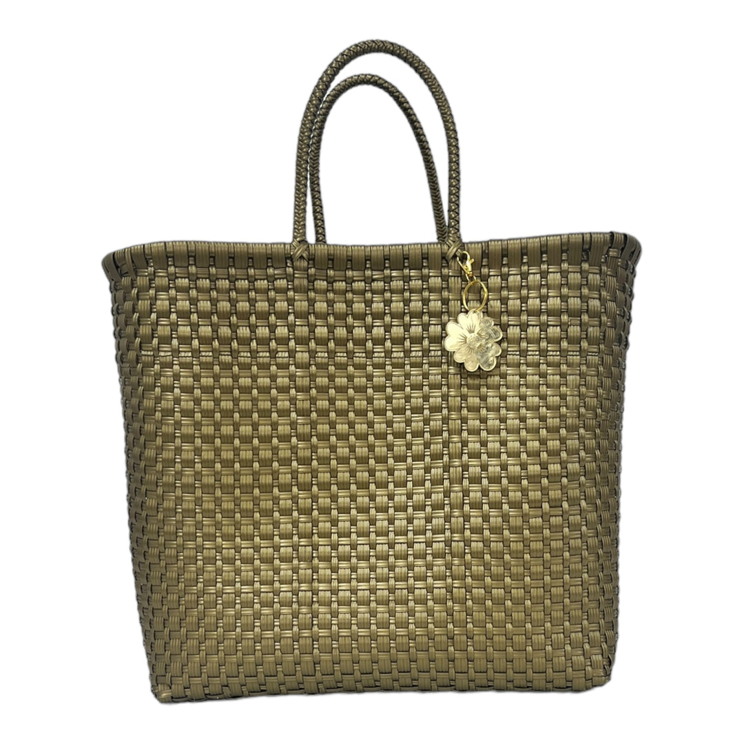 Gold Bold Large Tote | Handwoven Recycled Bag | Be Praia