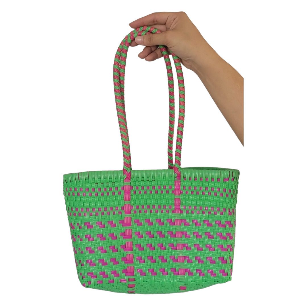 Watermelon Long Handle Mini Tote | Handwoven recycled bags⁷