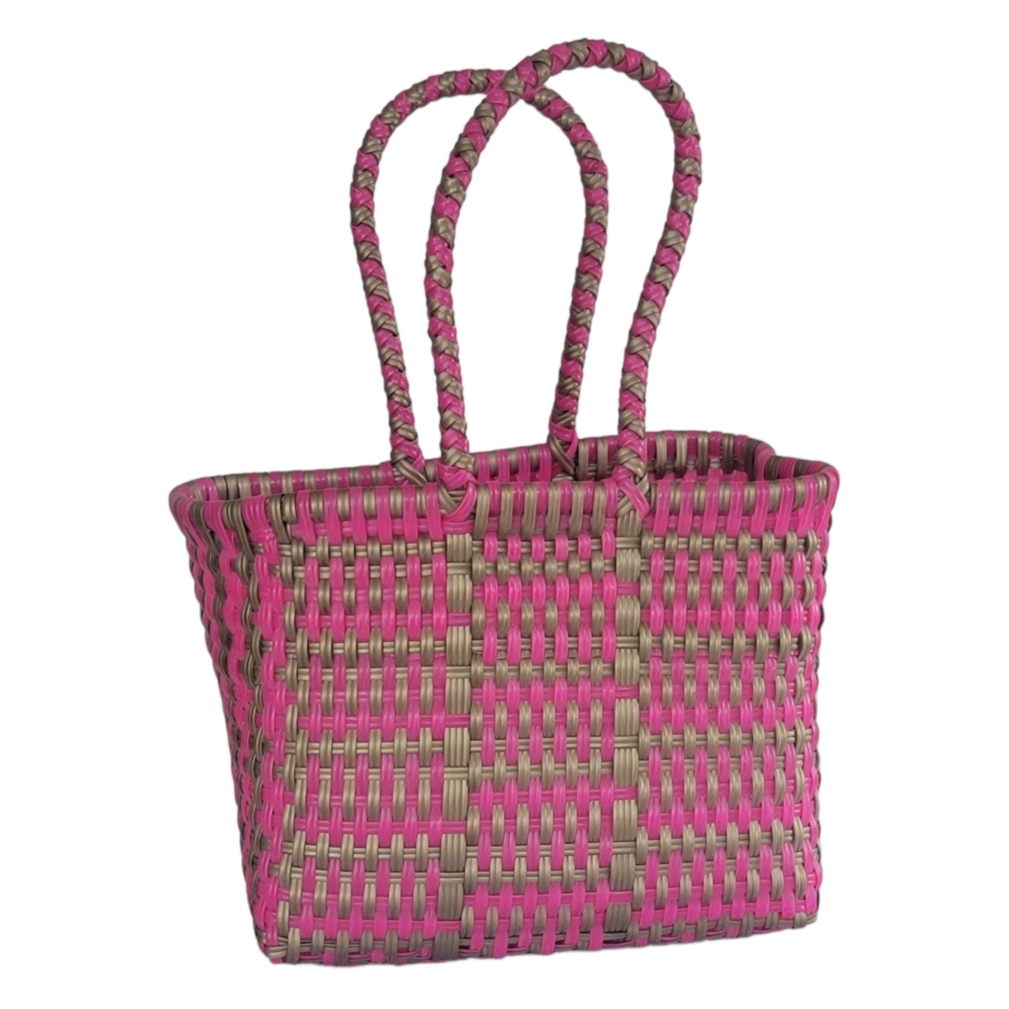 Fucsia & Central Gold Mini Tote | Handwoven recycled bags