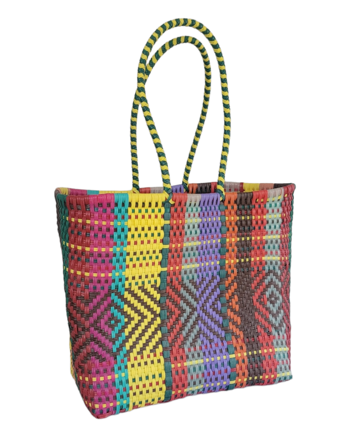 Be Praia|Multicolor Medium Tote | Handwoven Recycled Bags