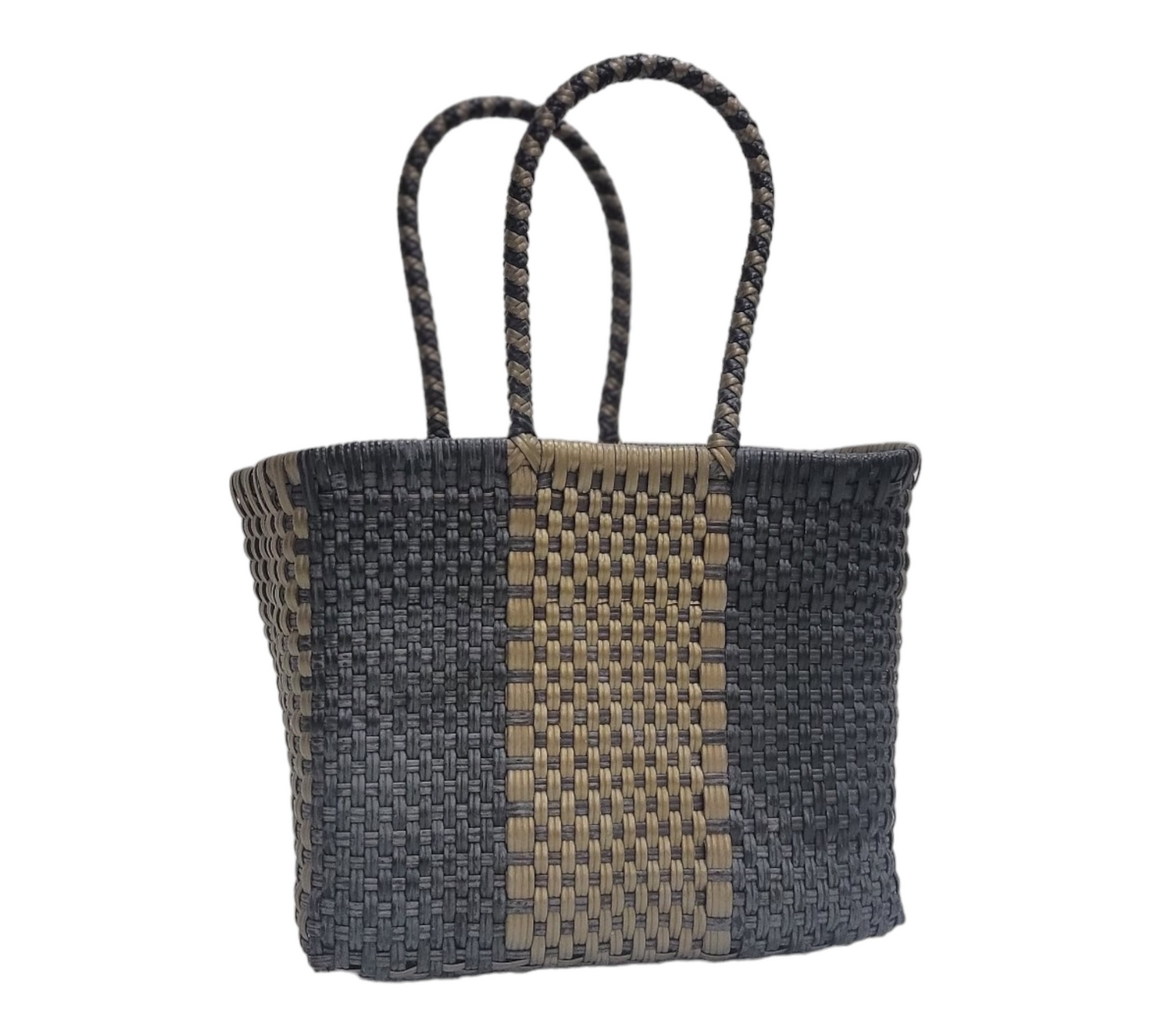 Black & Gold  Mini Tote | Handwoven recycled bags