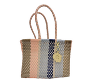 Peach & Neutrals Mini Tote | Handwoven recycled bags