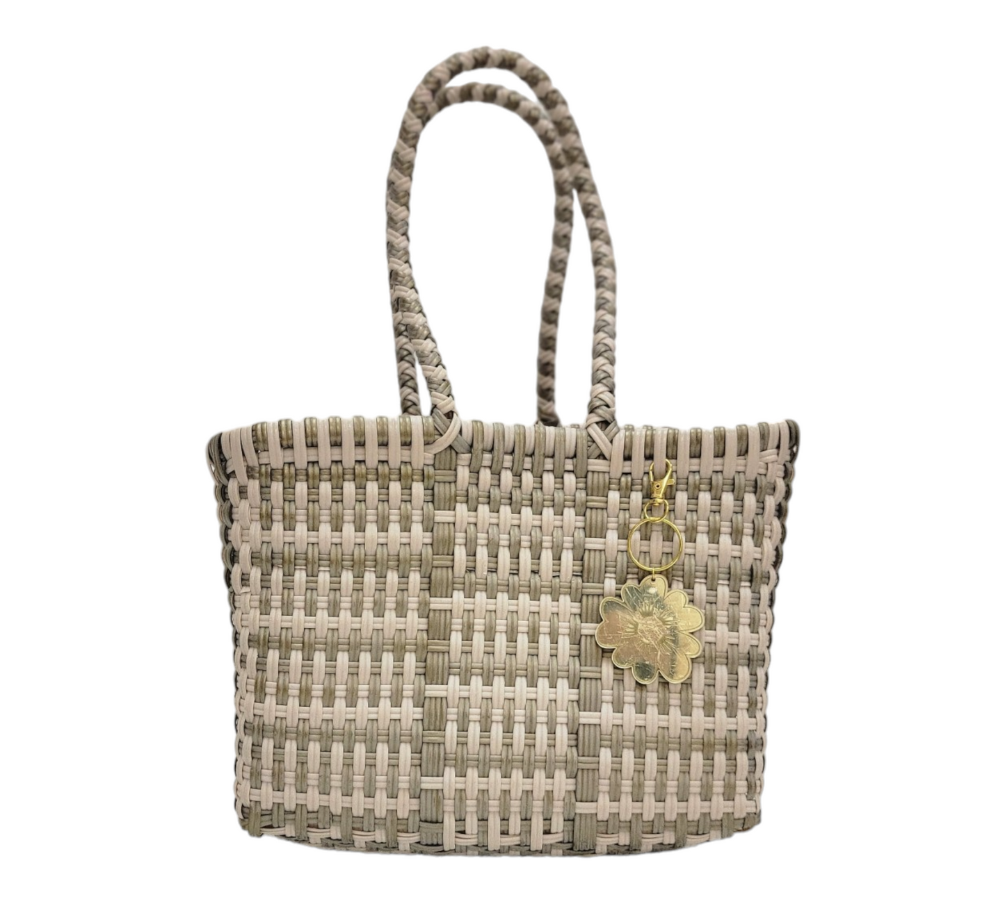 Gold & Cream Mini Tote | Handwoven recycled bags