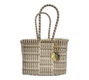 Gold & Cream Mini Tote | Handwoven recycled bags
