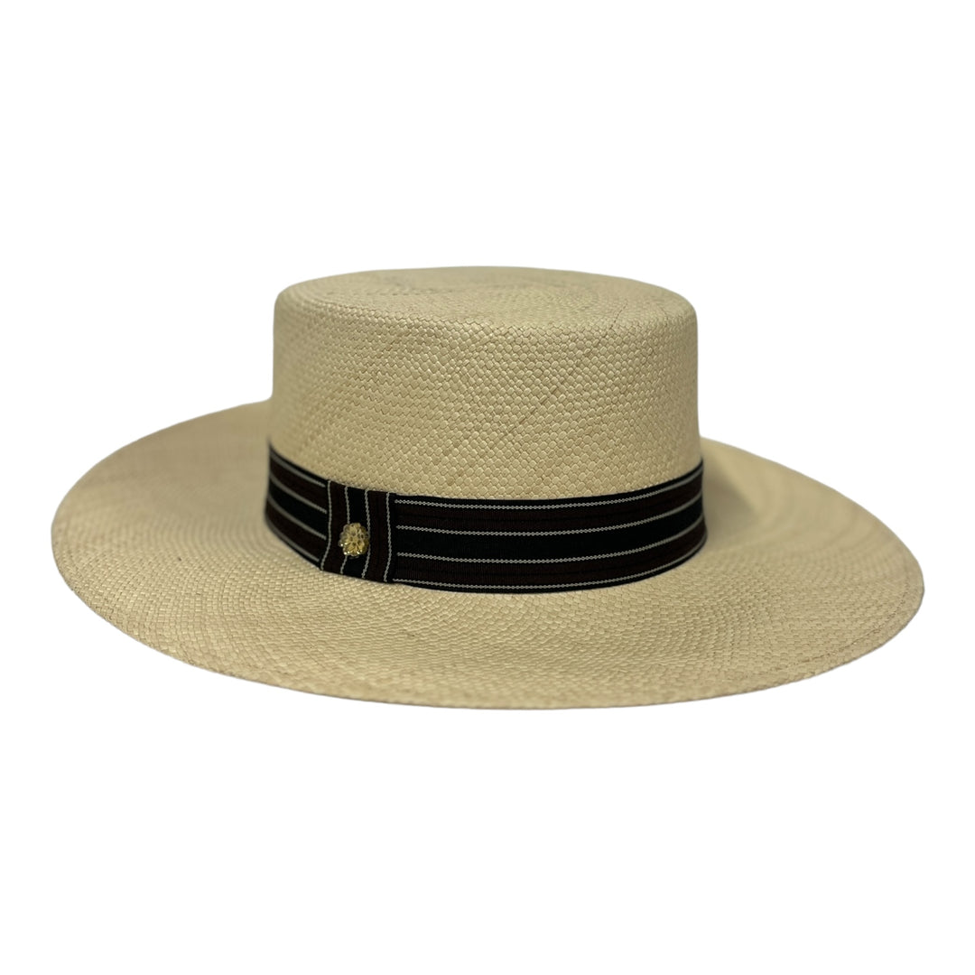 Light Beige Black and Thin Lines White Band | Cordobés Hat | Be Praia