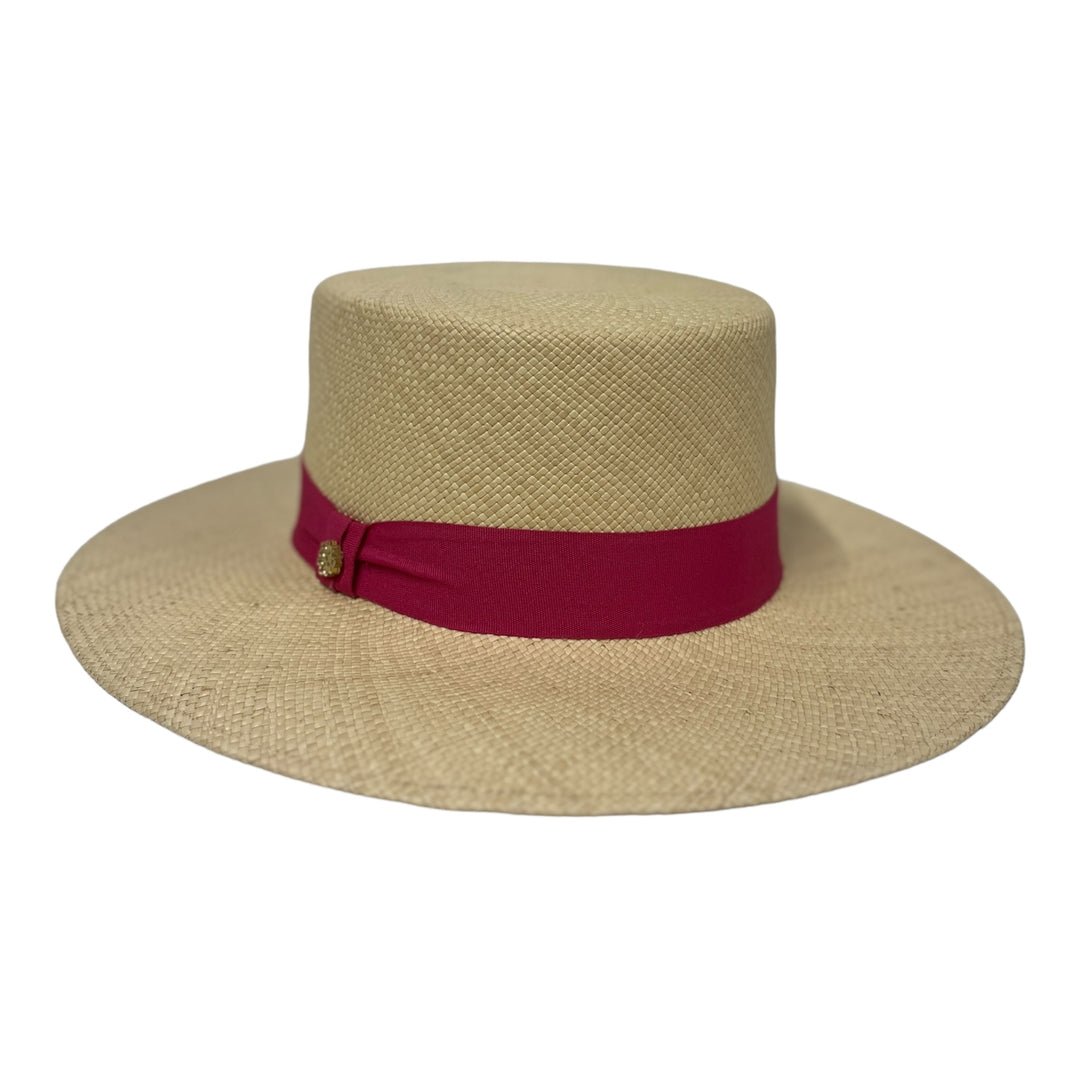 Light Beige Dark Pink Band | Cordobés Hat | Be Praia (Copy) (Copy)