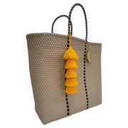 Beige and Black Mega Tote | Handwoven bags | Be Praia