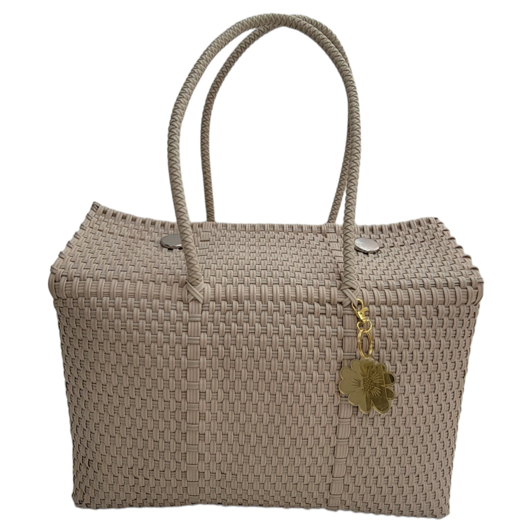 Beige XL Basket | Handwoven Recycled Bag | Be Praia