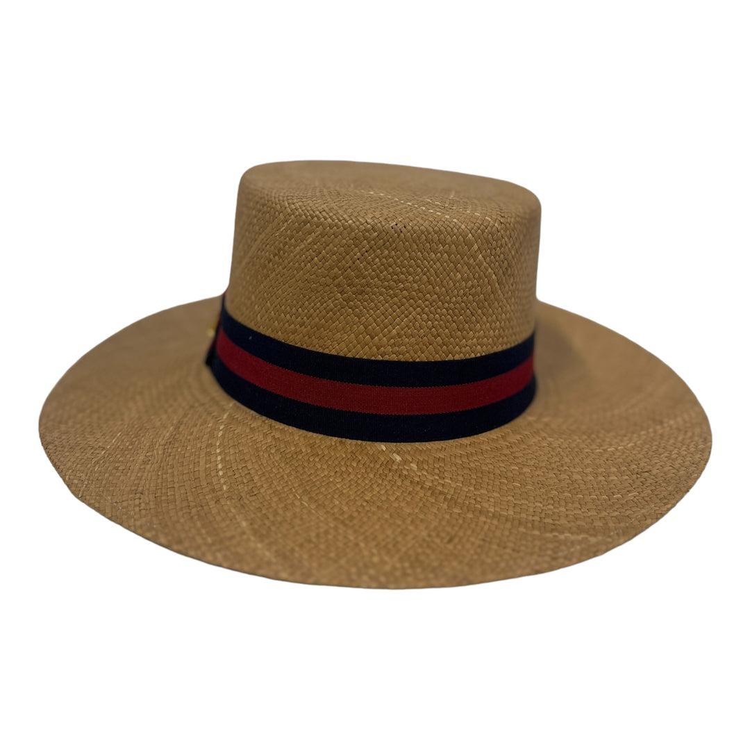 Tan Beige Navy Blue and Red Band | Cordobés Hat | Be Praia