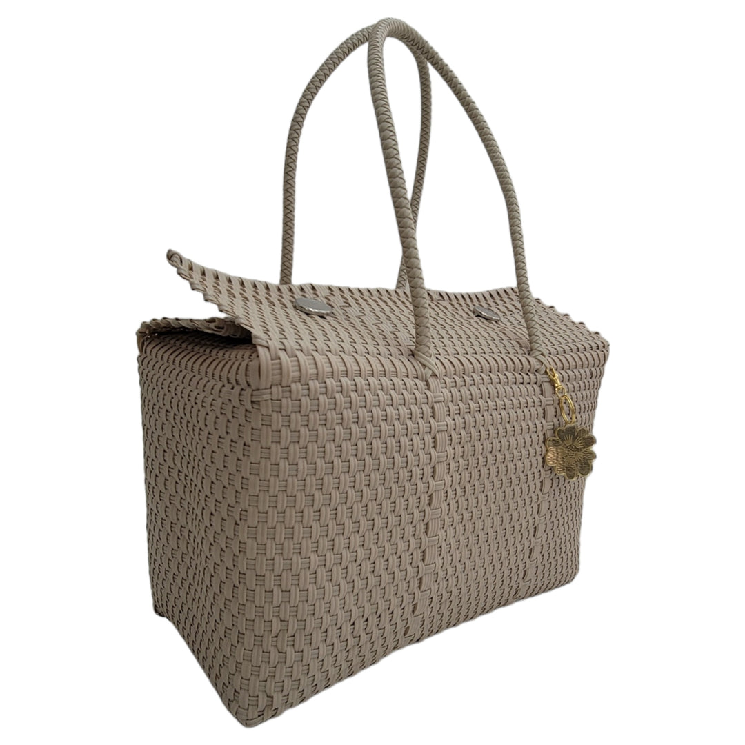 Beige XL Basket | Handwoven Recycled Bag | Be Praia