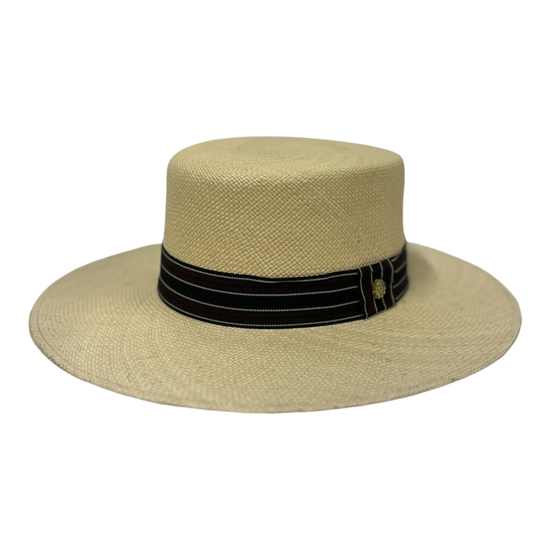 Light Beige Black and Thin Lines White Band | Cordobés Hat | Be Praia