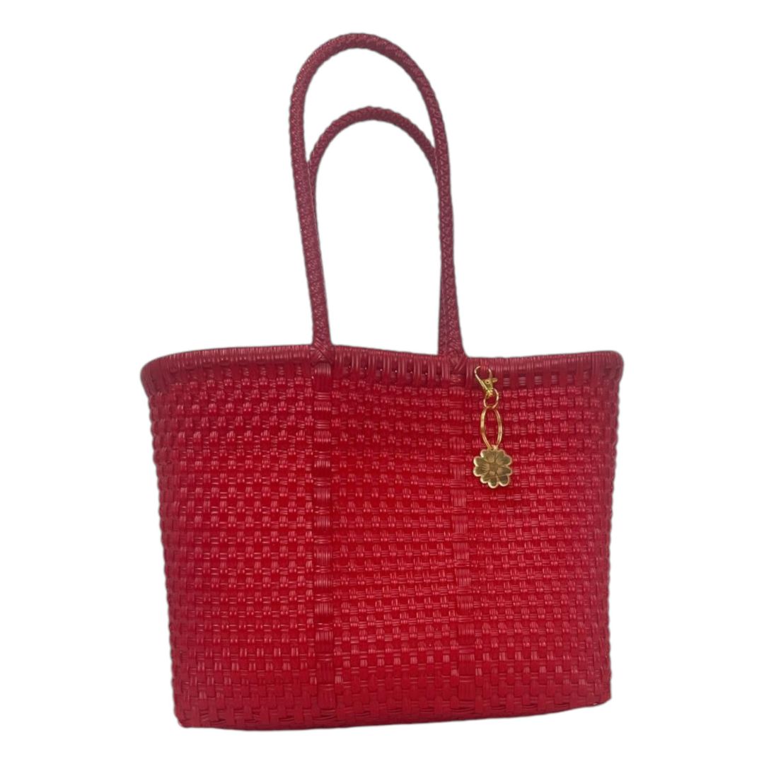 Red Mini Tote | Handwoven recycled bags | Be Praia