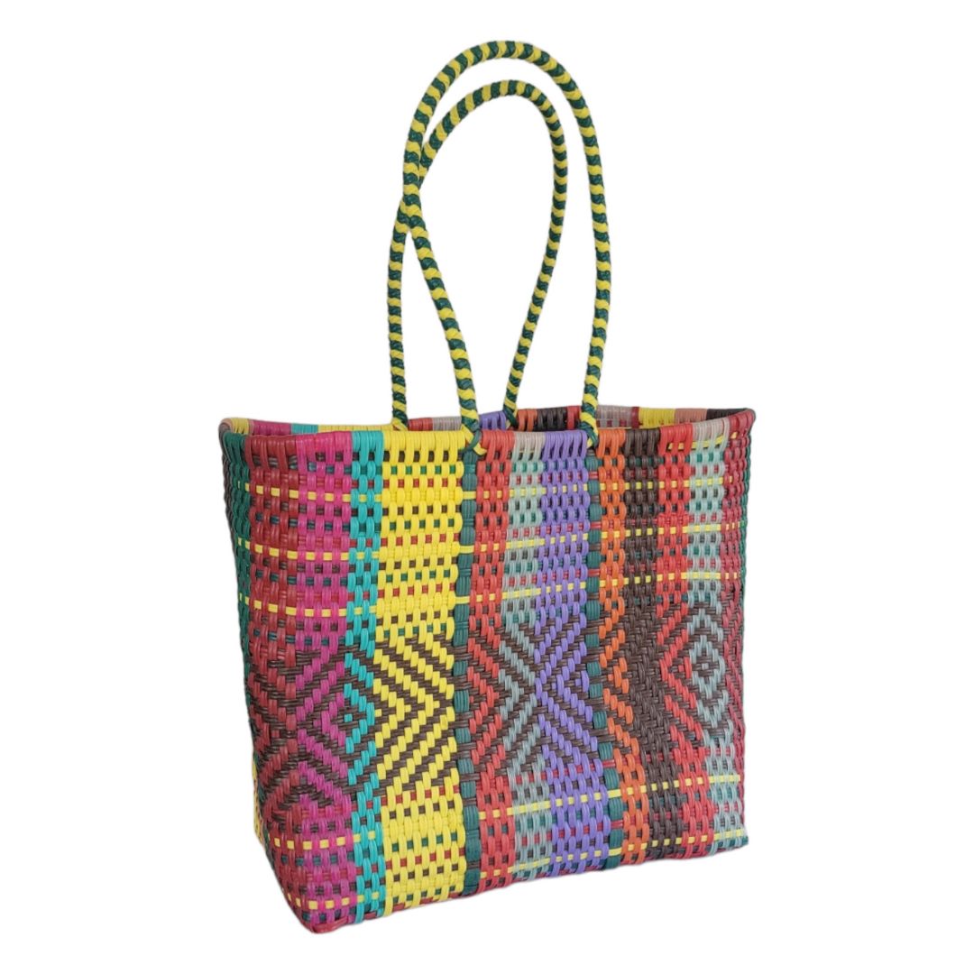 Multicolor Medium Tote | Handwoven Recycled Bags | Be Praia